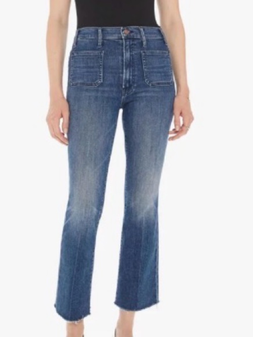 MOTHER Hustler patch pocket fray ankle jeans
Out for the evening